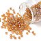 Transparent Rainbow Colours Round Glass Seed Beads, Dark Goldenrod, 6/0, 4mm, Hole:1.5mm, about 495pcs/50g