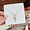 Stainless Steel Cable Chain Necklaces, Rhinestone Pendant Necklaces, Candy, 8.27~19.69 inch(21~50cm)
