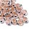 Handmade Evil Eye Lampwork Beads, Flat Round, Light Salmon, 9~10x6mm, Hole: 3mm