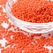 Baking Paint Glass Seed Beads, Orange Red, 12/0, 1.5~2mm, Hole: 0.5~1mm, about 3333pcs/50g, 50g/bag, 18bags/2pounds