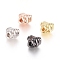 Brass Beads, Long-Lasting Plated, Fist, Mixed Color, 8.5x8.5x6.5mm, Hole: 1.8mm