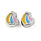 CCB Plastic Large Hole Beads, with Enamel, Banana, 12x10x7mm, Hole: 4mm