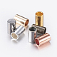 真鍮製コードエンドパーツ  エンドキャップ  コラム  ミックスカラー  5x3mm  内径：2mm&nbsp;KK-K192-09-1