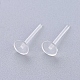 プラスチックスタッドピアスパーツ  フラットラウンド  透明  12x5mm  ピン：1mm  約1000個/袋&nbsp;KY-G006-03-5m-1