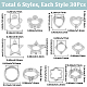 180Pcs 6 Styles 2-Hole CCB Plastic Beads Frame&nbsp;CCB-SP0001-10P-2