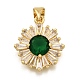 Brass Micro Pave Cubic Zirconia Pendants&nbsp;KK-K401-34G-03-1