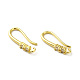 Brass Micro Pave Clear Cubic Zirconia Earring Hooks&nbsp;ZIRC-R112-10G-1