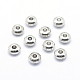 ロンデル真鍮製ビーズ  銀色のメッキ  4x2mm  穴：1mm&nbsp;KK-L112A-01S-1