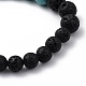 Synthetic Turquoise(Dyed)(Dyed) & Natural Lava Rock Beaded Stretch Bracelets&nbsp;BJEW-JB05415-03-3