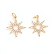 Brass Micro Pave Cubic Zirconia Pendants&nbsp;ZIRC-E164-29G-2