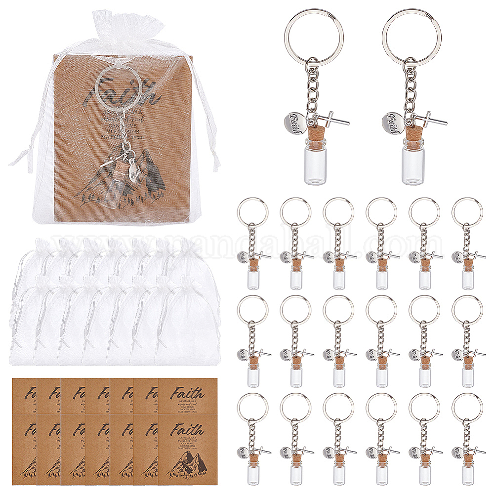 Wholesale 90Pcs Glass Wishing Bottle & Alloy Keychains - Pandahall.com