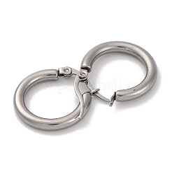 変色しないリング 304 ステンレススチール フープピアス 女性用 男性用  ステンレス鋼色  9ゲージ  19.5x3mm  ピン：0.6mm&nbsp;EJEW-B049-01A-P