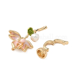 Brass Enamel Fold Over Clasps&nbsp;KK-S531-31G-A