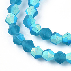 Imitate Austrian Crystal Bicone Frosted Glass Beads Strands&nbsp;EGLA-A039-T6mm-MB-M