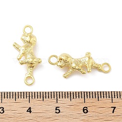 合金子犬コネクタチャーム  テクスチャードドッグリンク  18KGP本金メッキ  9x23x5.5mm  穴：2.5mm&nbsp;FIND-G085-13G