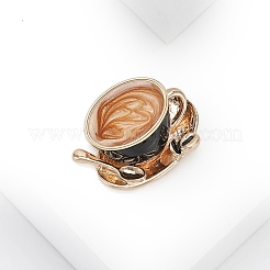 コーヒーエナメルピン  バックパック服用合金ブローチ  ブラック  19x26mm&nbsp;PW-WGF03CC-02