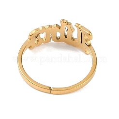 イオンプレーティング（IP）304ステンレススチール星座オープンカフリング女性用  18KGP本金メッキ  天秤座  8.2mm  内径: 調節可能&nbsp;RJEW-C097-01G-11