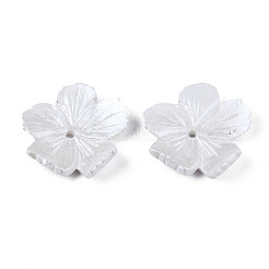 不透明樹脂ビーズキャップ  5花びら  花  ホワイト  29x30x7mm  穴：2mm&nbsp;RESI-S364-56