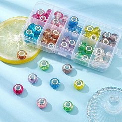 60Pcs 10 Colors Rondelle Resin European Beads&nbsp;RPDL-YW0001-09