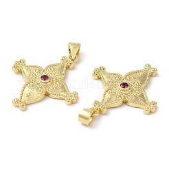 Brass Micro Pave Cubic Zirconia Pendants&nbsp;KK-M246-43G