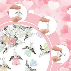 30Pcs Angel Acrylic & Glass Pendant&nbsp;PALLOY-FZ00016