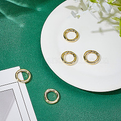 5Pcs Rack Plating Brass Spring Gate Rings&nbsp;KK-ME0003-16