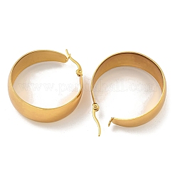 202ステンレスフープピアス  女性用304ステンレスピン付き  ゴールドカラー  38x13.5mm&nbsp;EJEW-H003-09G-02