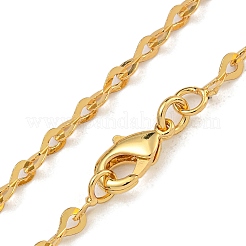 Brass Heart Link Chain Necklaces for Women&nbsp;NJEW-U011-10G