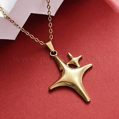 Sparkle Star 304 Stainless Steel Pendant Necklaces&nbsp;NJEW-M096-29G