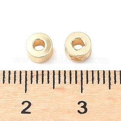 真鍮ビーズ  長持ちメッキ  テクスチャードカラム  ゴールドカラー  4.5x3mm  穴：2mm&nbsp;KK-A254-04A-G