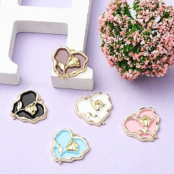 5Pcs Rack Plating Alloy Enamel Pendants&nbsp;ENAM-YW0001-48