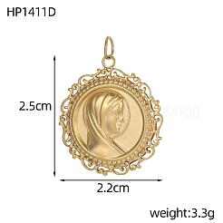 304 Stainless Steel Pendants&nbsp;STAS-OY005-41G-02