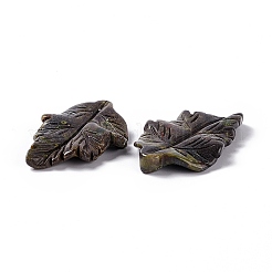 ナチュラルドラゴンの血のペンダント  葉のチャーム  41.5x25~26x5mm  穴：0.8mm&nbsp;G-I336-01-23