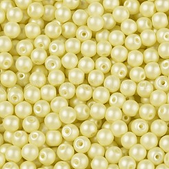 ガラスシードビーズ  不透明色  ラウンド  シャンパンイエロー  3.5~4x3~3.5mm  穴：0.8~0.9mm  約4500個/ポンド&nbsp;SEED-T007-01J