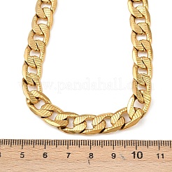 10MM 304 Stainless Steel Textured Cuban Link Chain Necklaces&nbsp;NJEW-C101-03G