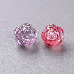 透明なアクリルビーズ  ABカラー  花  ミックスカラー  11.5x11.5mm  穴：1.8mm&nbsp;X-TACR-S154-33C