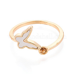 Butterfly Brass Shell Cup Peg Ring Settings&nbsp;KK-T076-21G