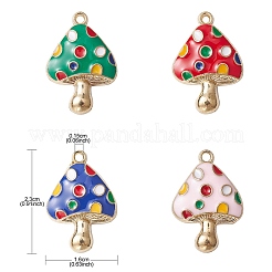 8Pcs 4 Colors Autumn Theme Rack Plating Alloy Enamel Pendants&nbsp;ENAM-YW0003-35