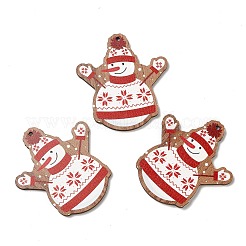 Single Face Christmas Printed Wood Big Pendants&nbsp;WOOD-D025-15