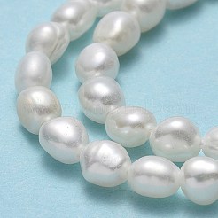 天然養殖淡水パールビーズ連売り  研磨両側  リネン  4~5x4x3.5~4mm  穴：0.6mm  約75~76個/連  14.17''（36センチメートル）&nbsp;PEAR-A005-12-01