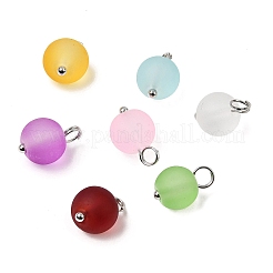 160Pcs Frosted Transparent Glass Charms&nbsp;PALLOY-ME00024