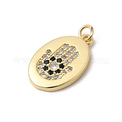Brass Micro Pave Cubic Zirconia Pendants&nbsp;KK-H267-070G