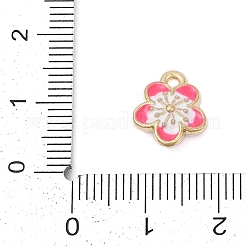 合金エナメルチャーム  花のチャーム  クリムゾン  12x10x3.5mm  穴：1.5mm&nbsp;FIND-Z070-05G-01