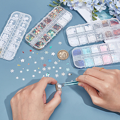プラスチックネイルアートグリッタースパンコール/カボション  マニキュア装飾  キラキラネイルスパンコール  ミックスカラー  1~8.5x1~8.5x0.1~1.5mm&nbsp;MRMJ-PH0003-22