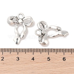 合金のチベット風チャーム  蝶結び  鉛フリー及びカドミウムフリー  アンティークシルバー  23x18x4mm  穴：2.5mm&nbsp;LF9809Y