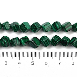 合成マラカイトビーズ連売り  キューブ  7.5~8.5x6.5~8.5x5.5~6.5mm  穴：0.7mm  約52~56個/連  15.16~15.87''（38.5~40.3センチメートル）&nbsp;G-A257-A11-01