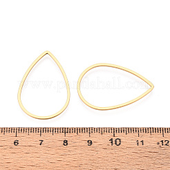 304ステンレススチールリンクリング  ティアドロップ  イオンプレーティング（ip）  18KGP本金メッキ  32x22x1mm  インナー対策：29.5x20mm&nbsp;LS-STAS-T047-16C-G-01