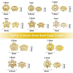 100Pcs 10 Styles Brass Bead Caps&nbsp;KK-CJ0002-08