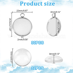62Pcs DIY Half Round Pendant Making Kits&nbsp;STAS-UN0021-32P