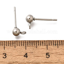 201 Stainless Steel Stud Earring Findings&nbsp;STAS-R156-01P-05